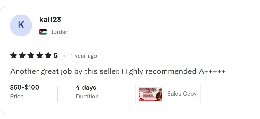 Five-star client review